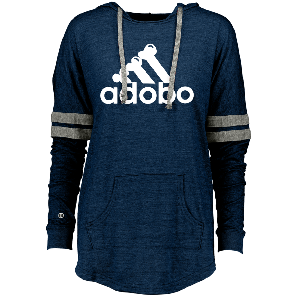 ArtichokeUSA Custom Design. Adobo. Adidas Parody. Ladies Hooded Low Key Pullover