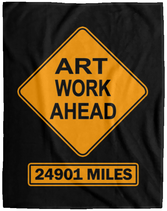 ArtichokeUSA Custom Design. Art Work Ahead. 24,901 Miles (Miles Around the Earth). Cozy Plush Fleece Blanket - 60x80