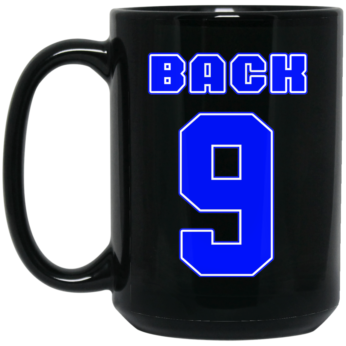 OPG Custom Design #17. Back 9. 15 oz. Black Mug
