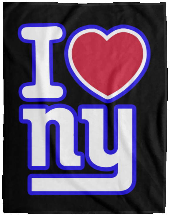 ArtichokeUSA Custom Design. I heart New York Giants. NY Giants Football Fan Art. Cozy Plush Fleece Blanket - 60x80