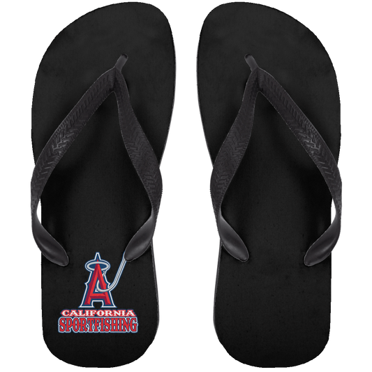 ArtichokeUSA Custom Design. Anglers. Southern California Sports Fishing. Los Angeles Angels Parody. Adult Flip Flops