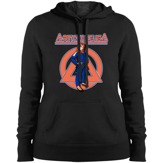ArtichokeUSA Character and Font design. Let's Create Your Own Team Design Today. Amber. Ladies' Pullover Hooded Sweatshirt