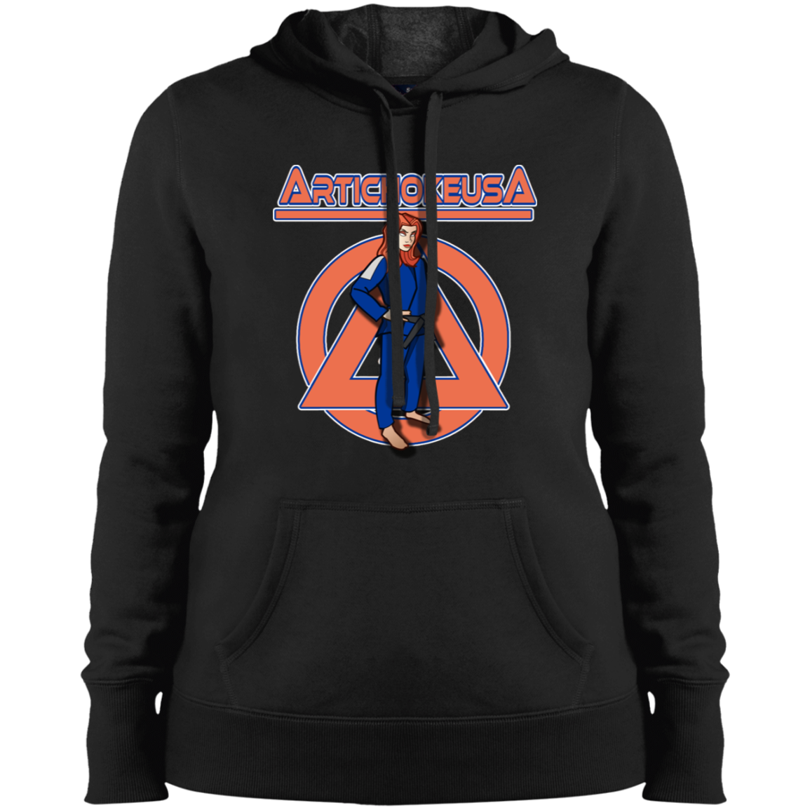 ArtichokeUSA Character and Font design. Let's Create Your Own Team Design Today. Amber. Ladies' Pullover Hooded Sweatshirt