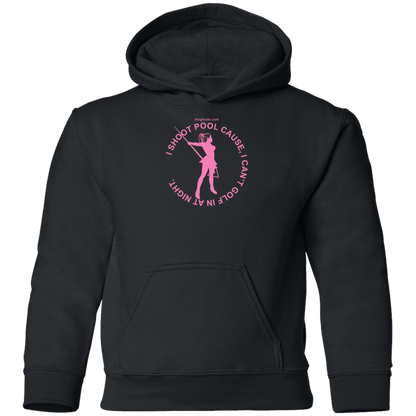 The GHOATS Custom Design #16. I shoot pool cause, I can't golf at night. I golf cause, I can't shoot pool in the day. Youth Pullover Hoodie