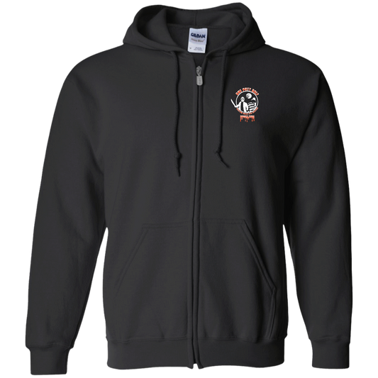 OPG Custom Design #23. Hack N Slice Golf. Freddy and Jason Fan Art. Zip Up Hooded Sweatshirt