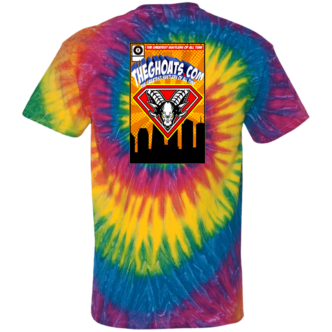 The GHOATS Custom Design. #38 Super 3. APA League. 100% Cotton Tie Dye T-Shirt