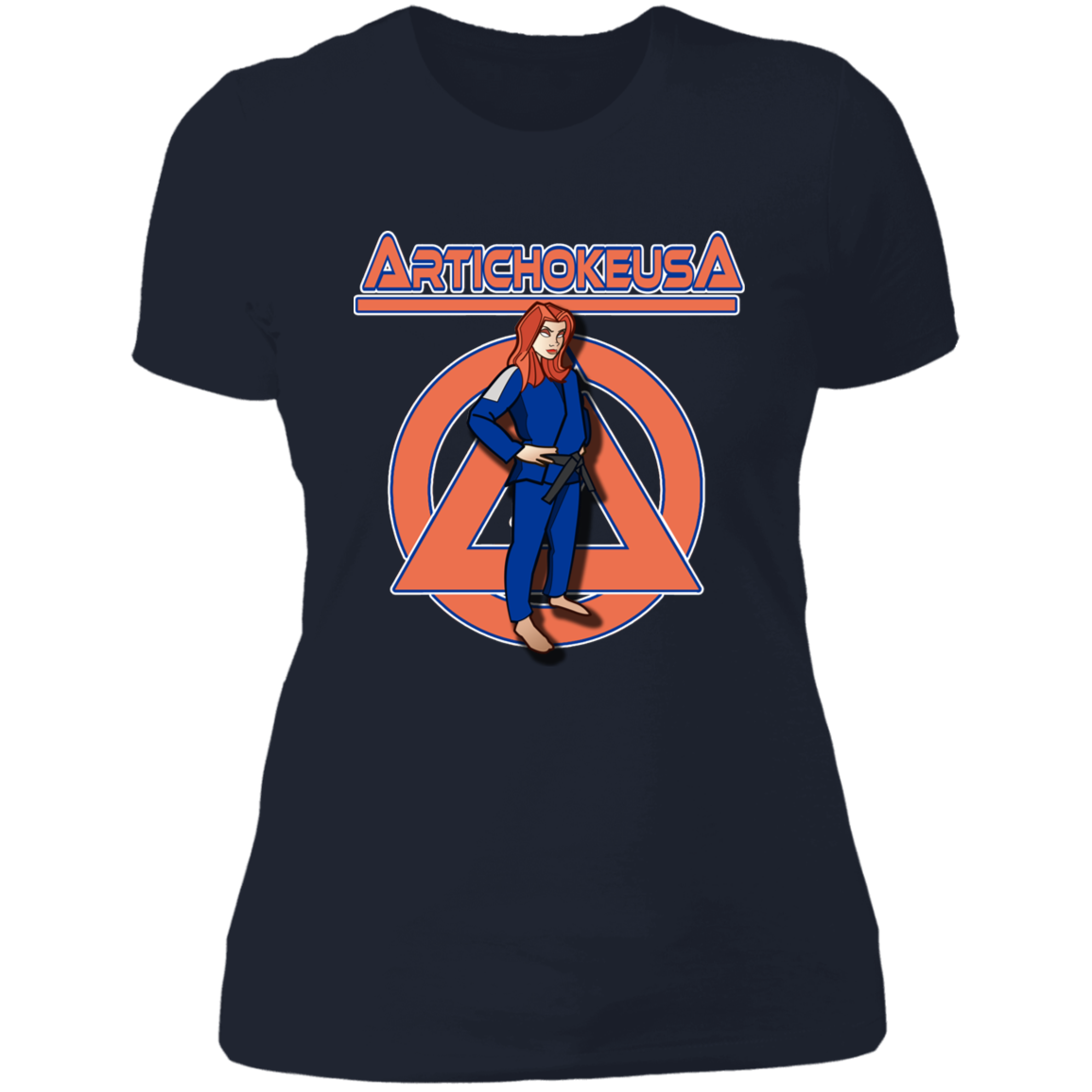 ArtichokeUSA Character and Font design. Let's Create Your Own Team Design Today. Amber. Ladies' Boyfriend T-Shirt