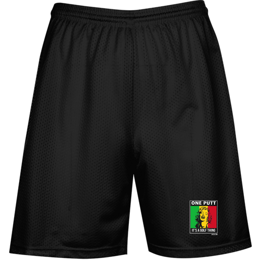OPG Custom Design #22. One Putt / One Love Parody with Fan Art. Female Edition. Performance Mesh Shorts