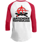 Artichoke Fight Gear Custom Design #19. Sticks and Stones. 3/4 Raglan Sleeve Shirt