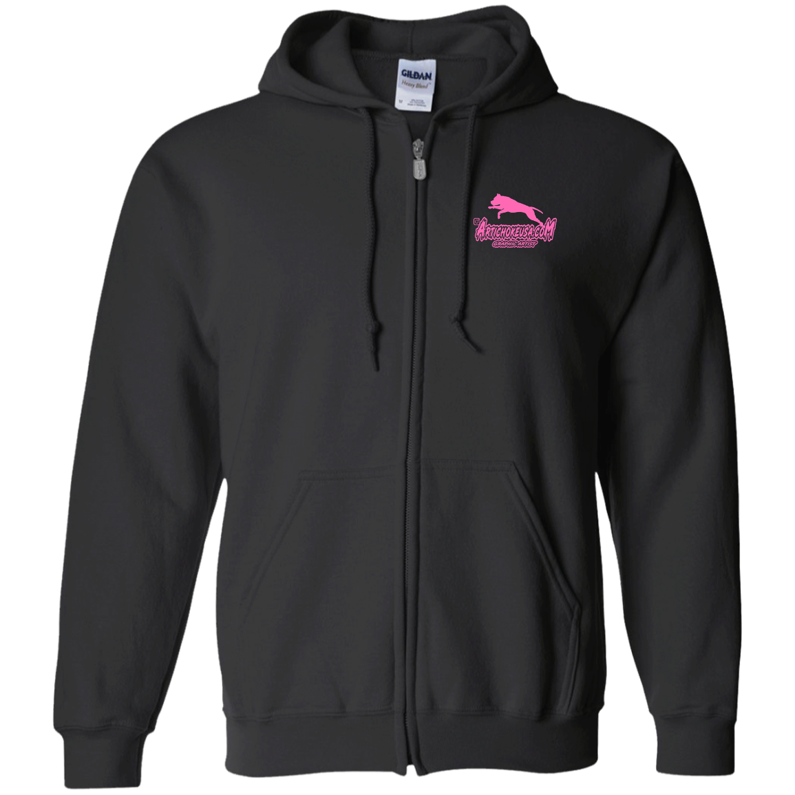 ArtichokeUSA Custom Design. Ruffing the Passer. Pitbull Edition. Female Version. Zip Up Hooded Sweatshirt