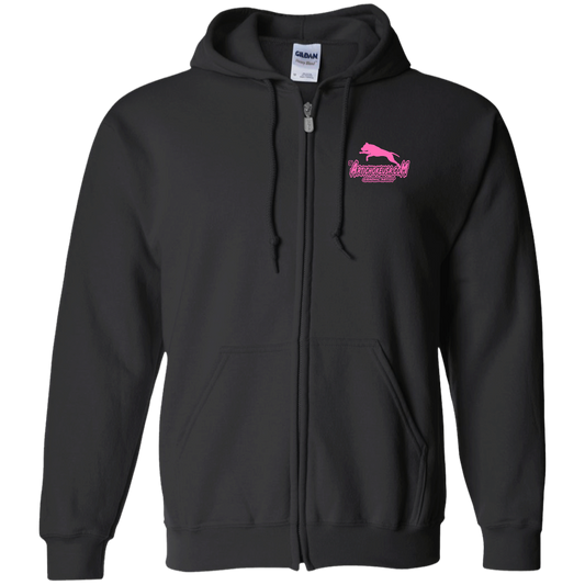 ArtichokeUSA Custom Design. Ruffing the Passer. Pitbull Edition. Female Version. Zip Up Hooded Sweatshirt