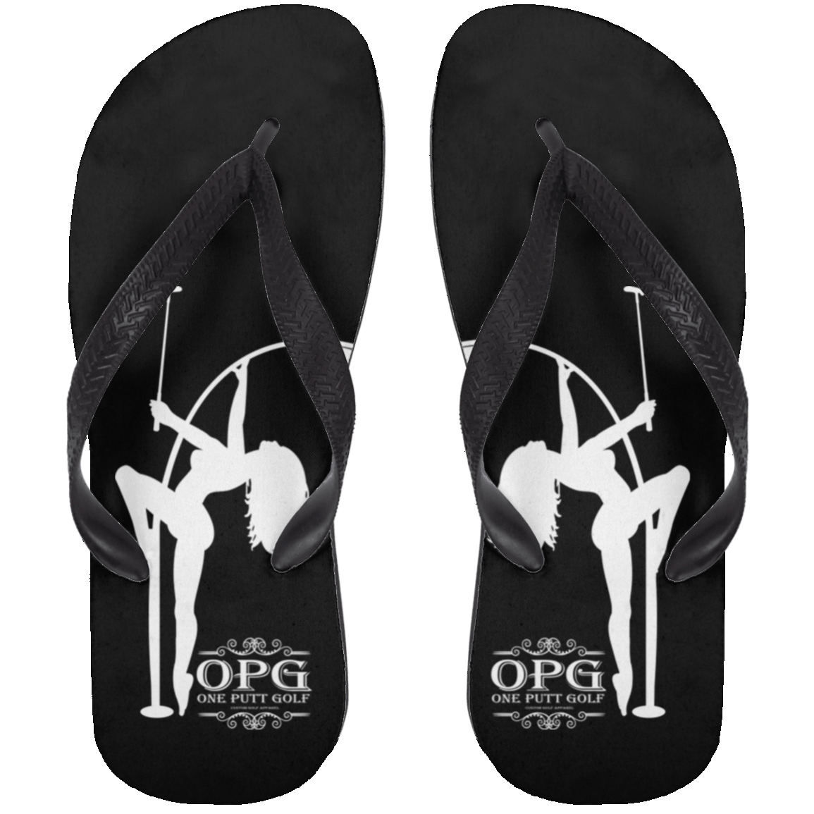 OPG Custom Design #10. Flag Pole Dancer. Adult Flip Flops