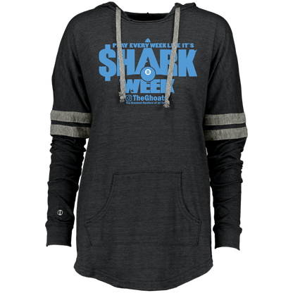 The GHOATS Custom Design. #32. Shark Week. Shark Life. Ladies Hooded Low Key Pullover