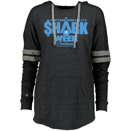 The GHOATS Custom Design. #32. Shark Week. Shark Life. Ladies Hooded Low Key Pullover