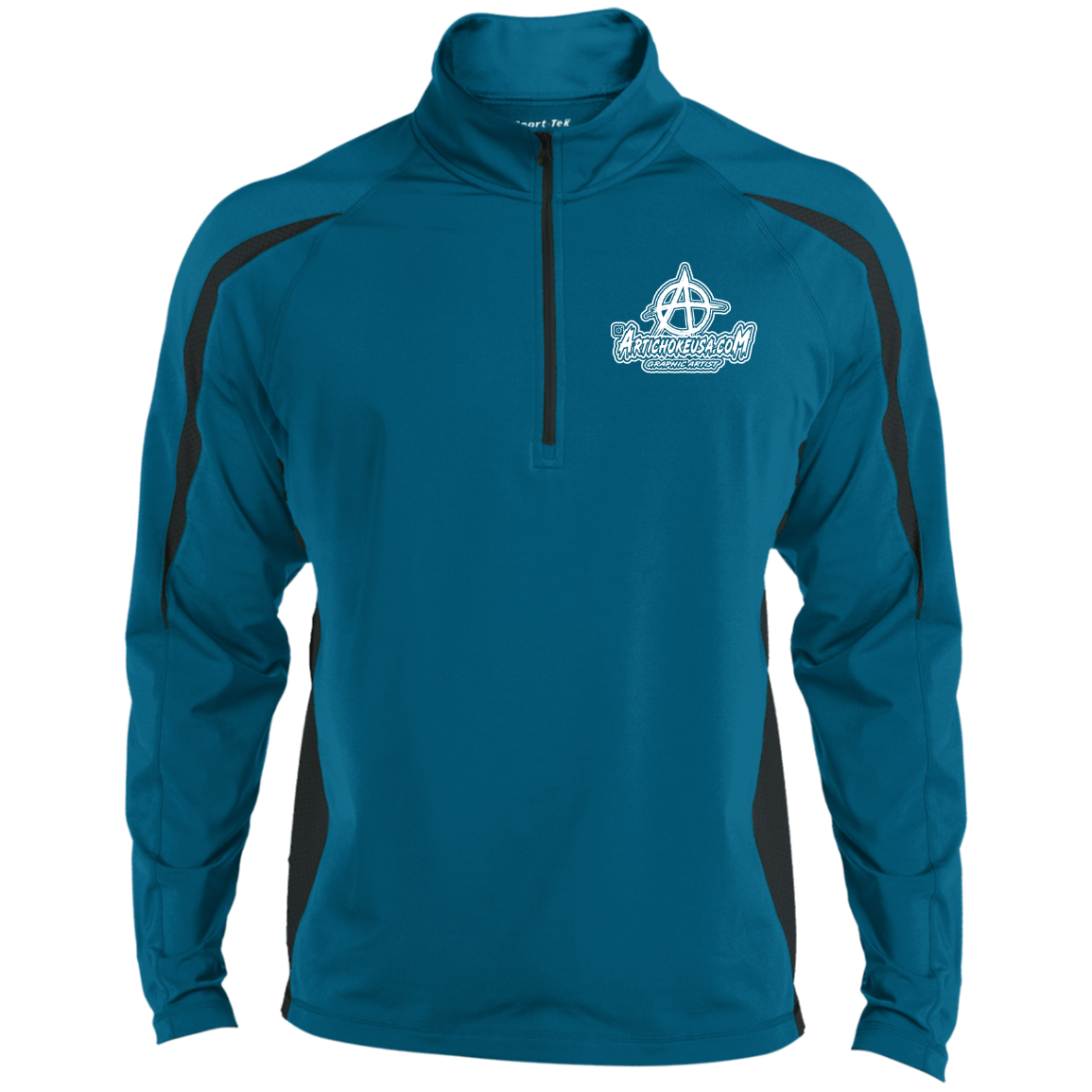 Embroidered Men's Sport Wicking Colorblock 1/2 Zip