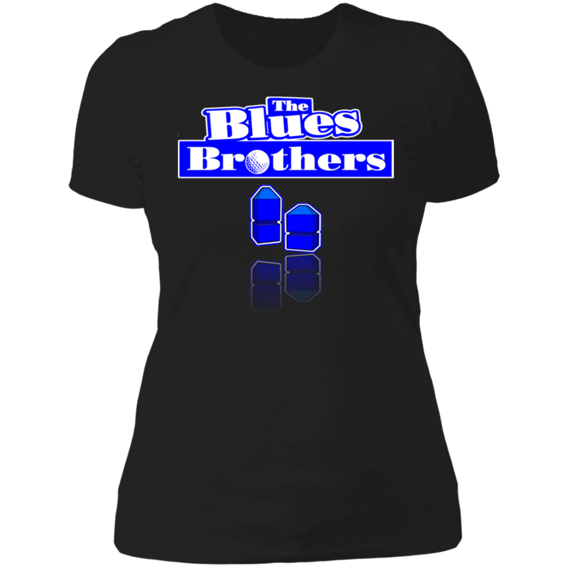 OPG Custom Design #3. Blue Tees Blues Brothers Fan Art. Ladies' Boyfriend T-Shirt