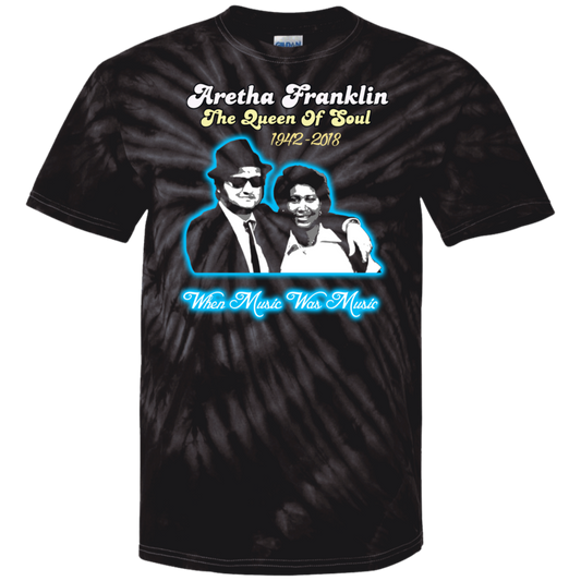 ArtichokeUSA Custom Design #20. Aretha Franklin & John Belushi Tribute. When Music Was Music. Tie Dye 100% Cotton T-Shirt