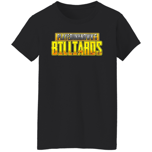 The GHOATS Custom Design. #27 PlayerUnknown's Billiards. PUBG Parody. Ladies' Basic T-Shirt