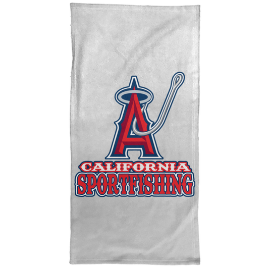 ArtichokeUSA Custom Design #4. California Anglers.California Sportsfishing. Angels of Anaheim from Orange County in California Parody. Hand Towel - 15x30