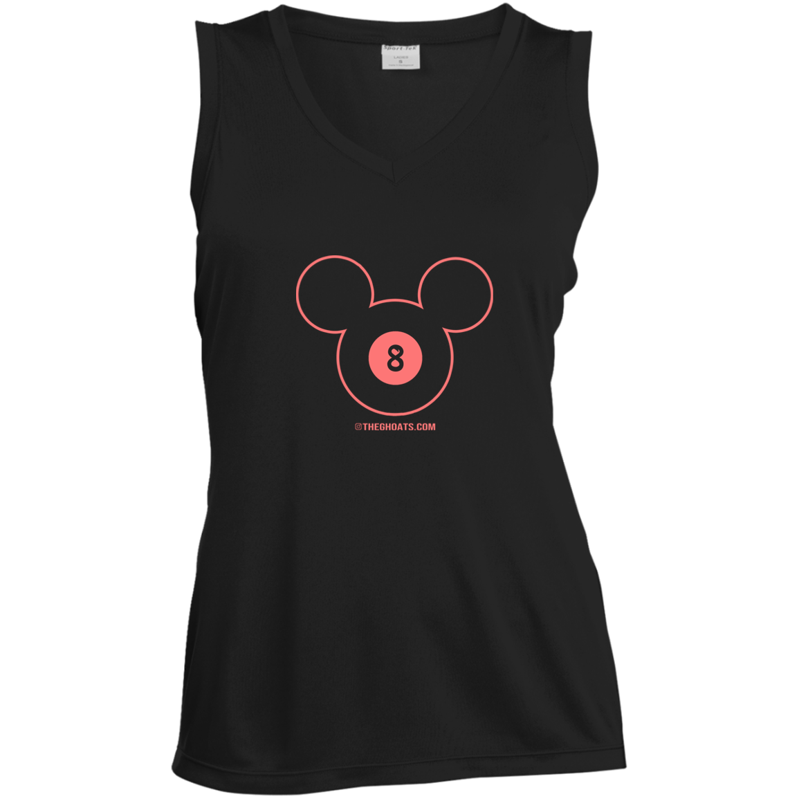 The GHOATS Custom Design #19. Look at the back. Mickey Hustle. Mickey Fan Art. Ladies' 100% polyester interlock with PosiCharge technology