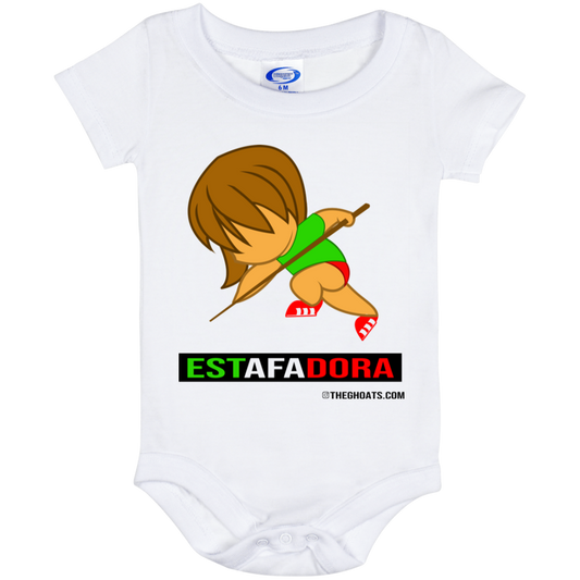 The GHOATS Custom Design. #30 Estafadora. (Spanish translation for Female Hustler). Baby Onesie 6 Month
