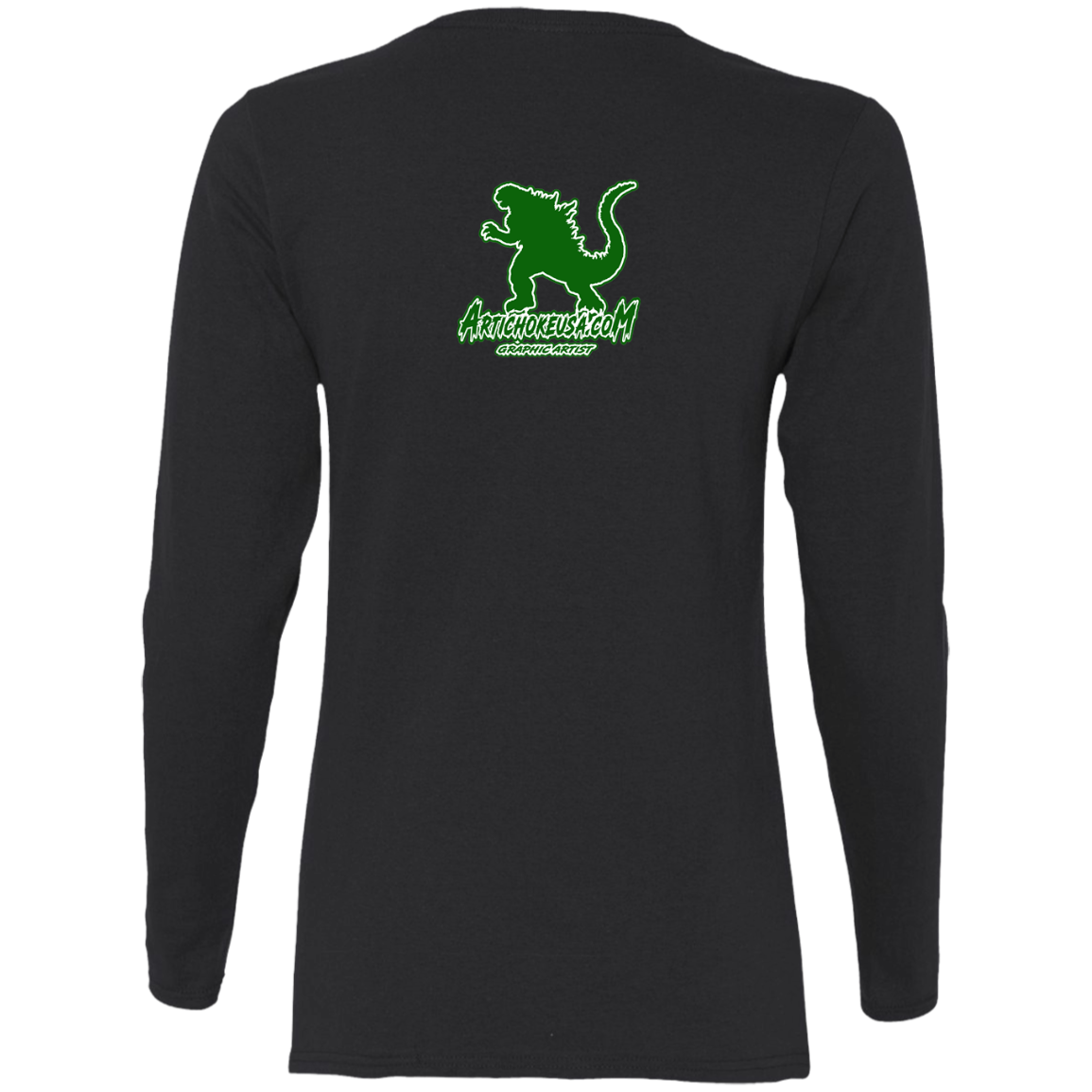 ArtichokeUSA Custom Design. I Heart Kaiju. Fan Art. Ladies' Cotton LS T-Shirt