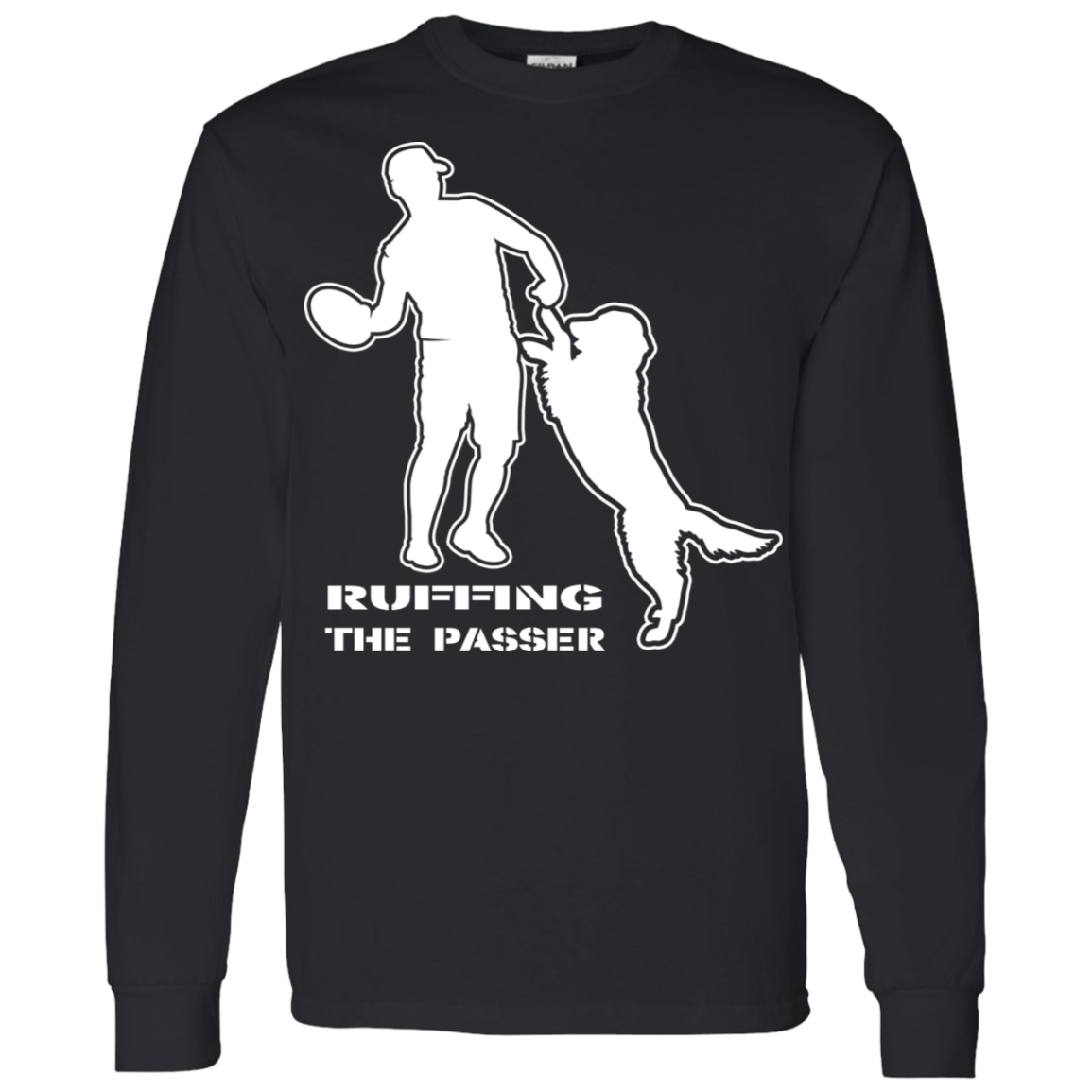 ArtichokeUSA Custom Design. Ruffing the Passer. Golden Lab Edition. LS T-Shirt 5.3 oz.