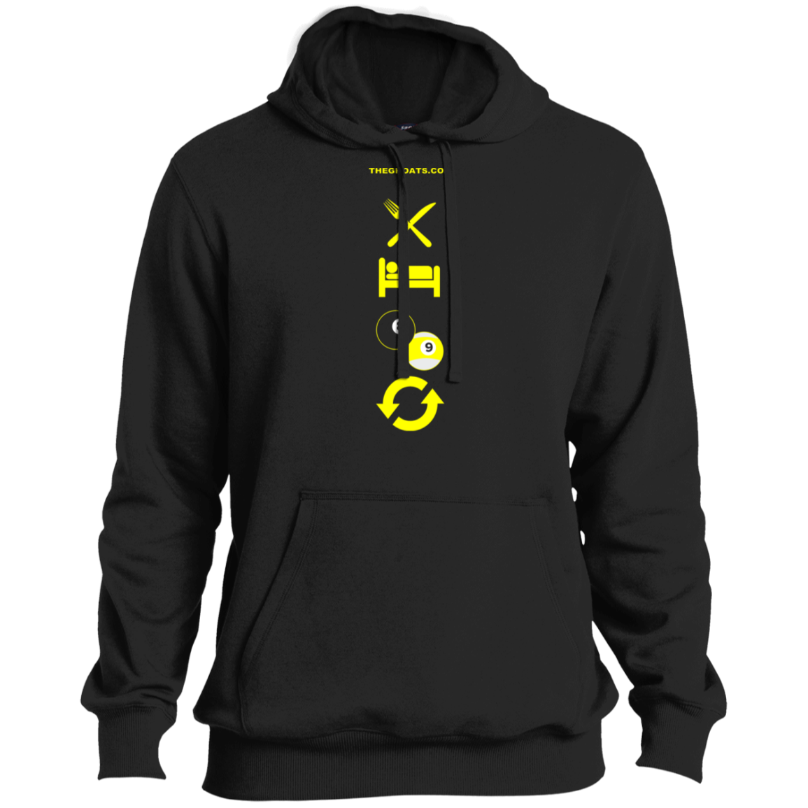 The GHOATS custom design #8. Eat. Sleep. Pool. Repeat. Pool / Billiards. Ultra Soft Pullover Hoodie