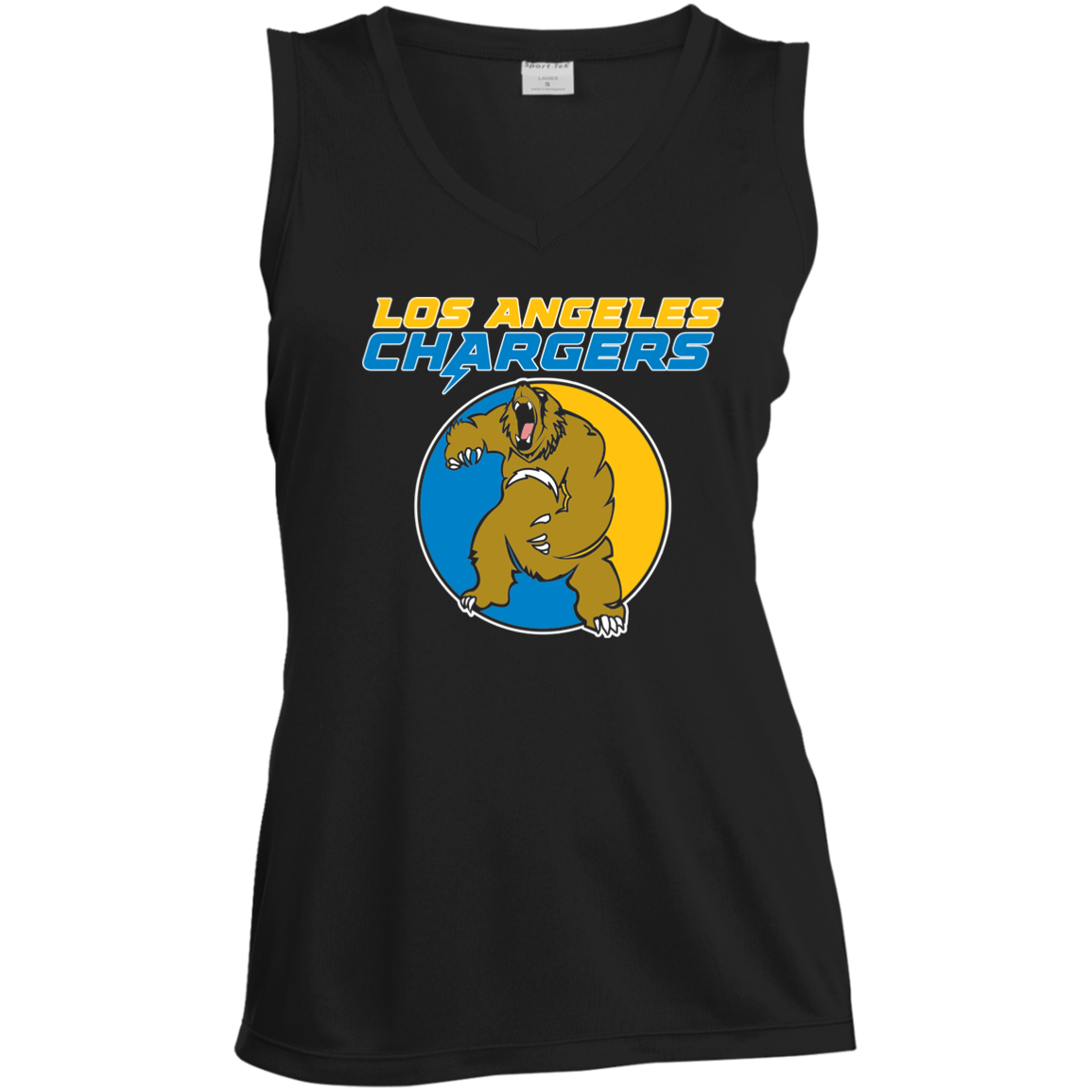 ArtichokeUSA Custom Design. Los Angeles Chargers Fan Art. Ladies' Sleeveless V-Neck