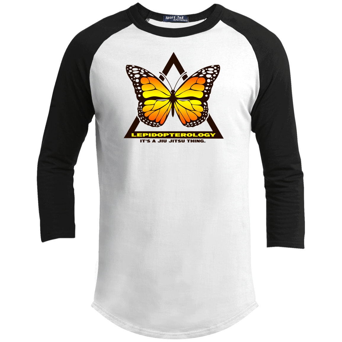 Artichoke Fight Gear Custom Design #6. Lepidopterology (Study of butterflies). Butterfly Guard. Youth 3/4 Raglan Sleeve Shirt