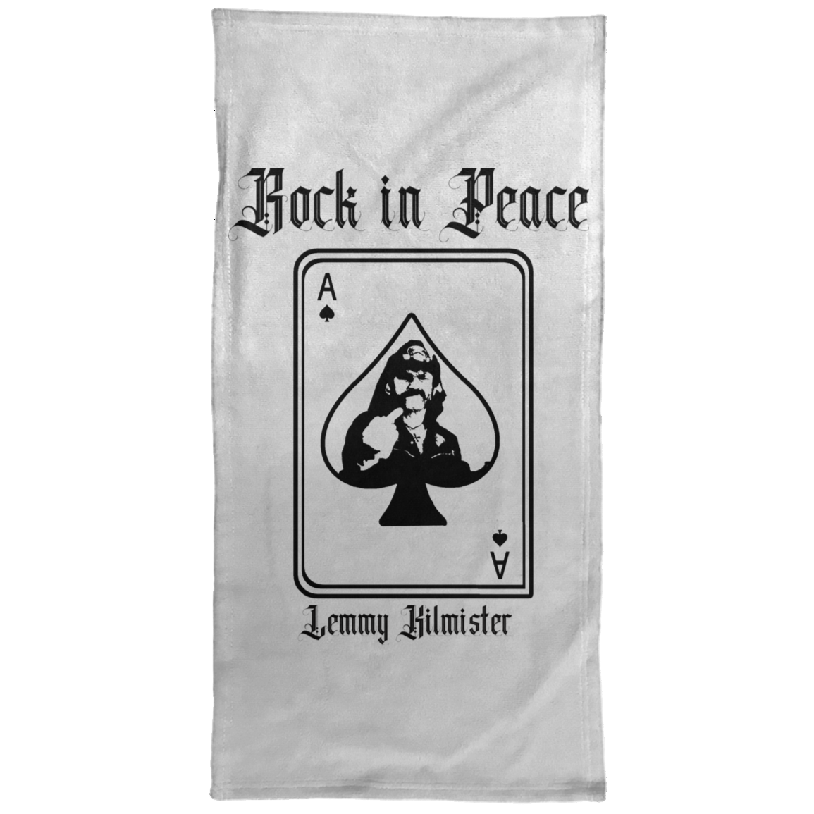 ArtichokeUSA Custom Design. Lemmy Kilmister "Ace of Spades" Tribute Fan Art Version 2 of 2. Towel - 15x30