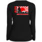 ArtichokeUSA Custom Design. Fan Art Mechagodzilla/Godzilla. Ladies' Moisture-Wicking Long Sleeve V-Neck Tee