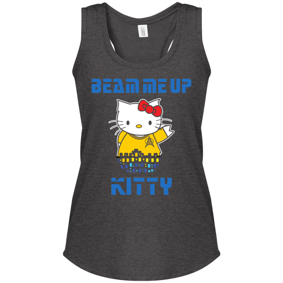 ArtichokeUSA Custom Design. Beam Me Up Kitty. Fan Art / Parody. Ladies' Tri Racerback Tank