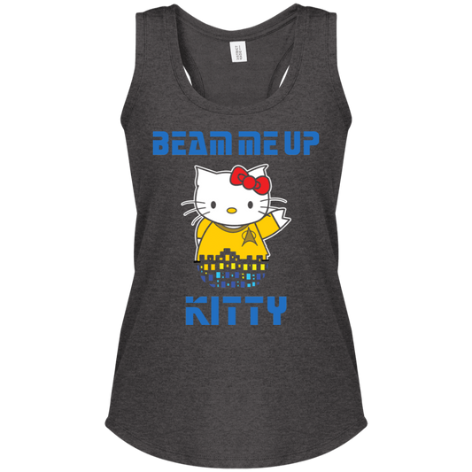 ArtichokeUSA Custom Design. Beam Me Up Kitty. Fan Art / Parody. Ladies' Tri Racerback Tank