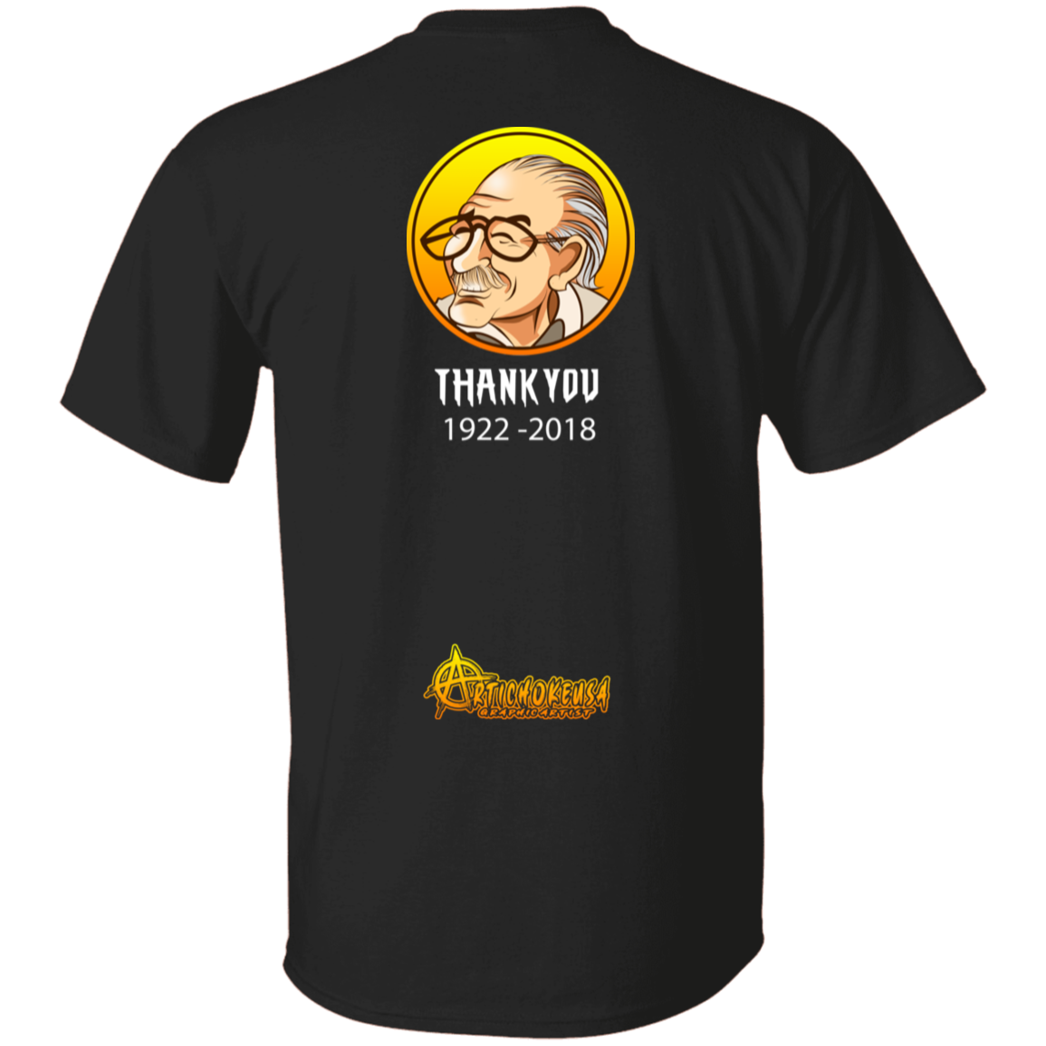 ArtichokeUSA Character and Font design. Stan Lee Thank You Fan Art. Let's Create Your Own Design Today. 100% Cotton T-Shirt