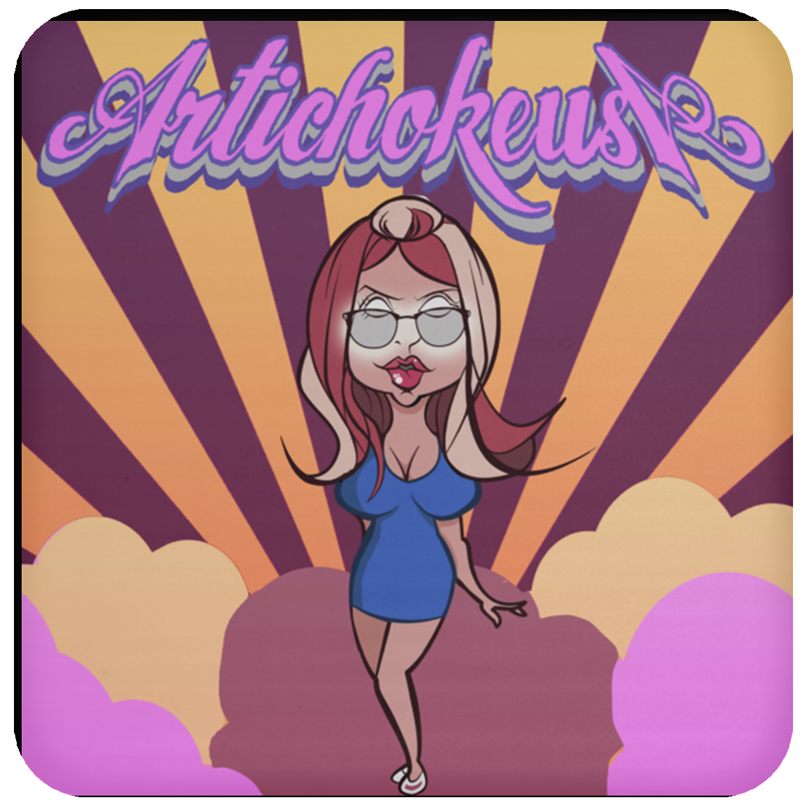 ArtichokeUSA Character and Font Design. Let’s Create Your Own Design Today. Blue Girl. Coaster