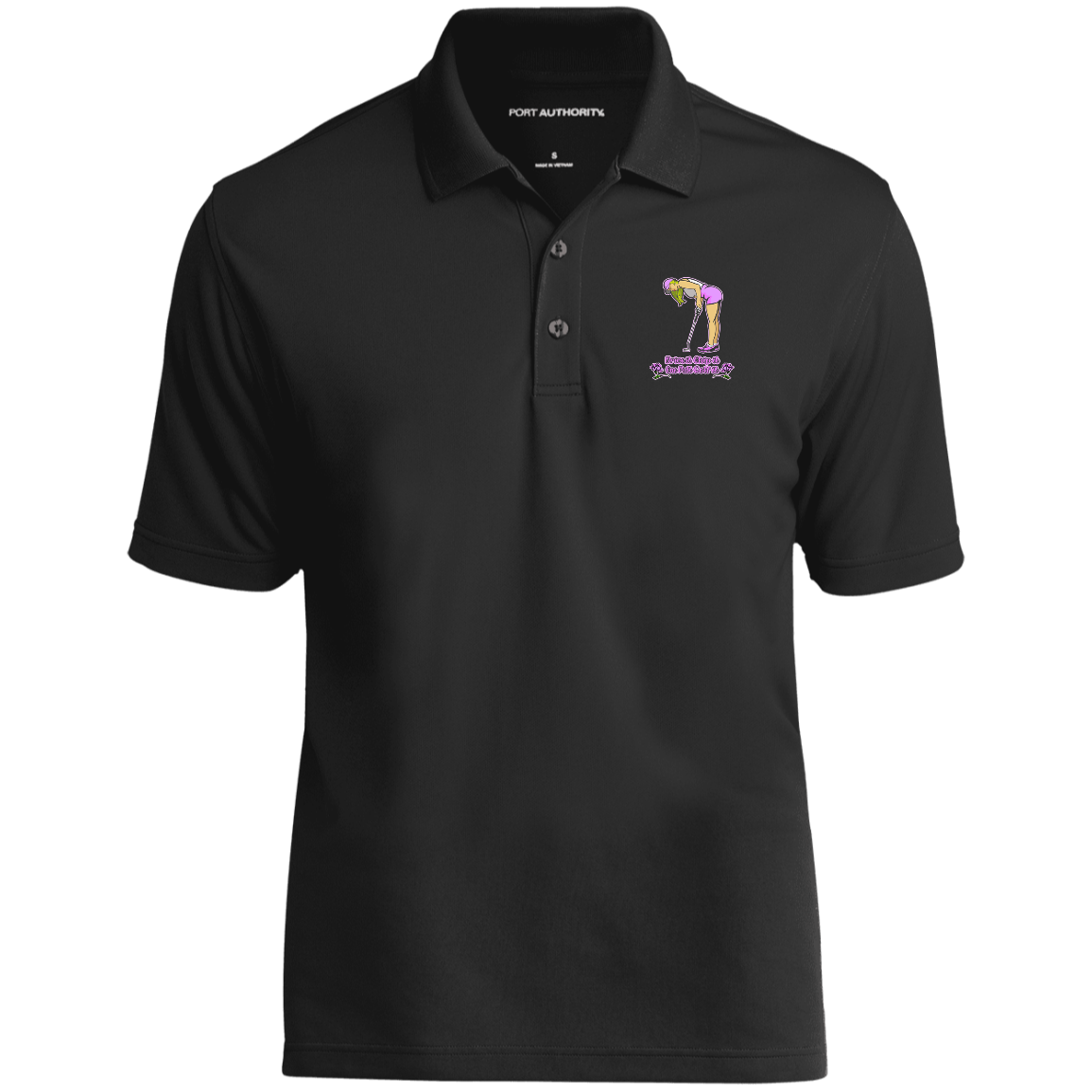OPG Custom Design #13. Drive it. Chip it. One Putt Golf it. 100%Polyester UV Micro-Mesh Polo