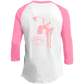 OPG Custom Design #10. Lady on Front / Flag Pole Dancer On Back. Youth 3/4 Raglan Sleeve Shirt