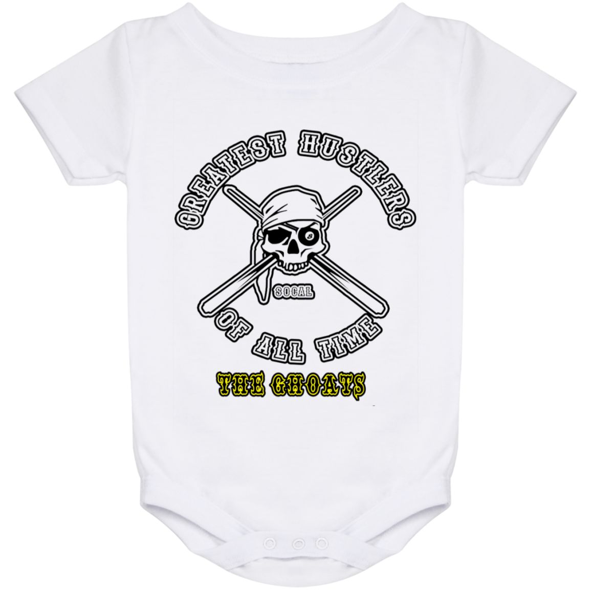 The GHOATS Custom Design. #4 Motorcycle Club Style. Ver 1/2. Baby Onesie 24 Month