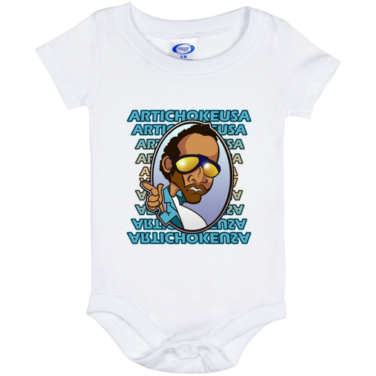 ArtichokeUSA Character and Font design. Let's Create Your Own Team Design Today. My first client Charles. Baby Onesie 6 Month