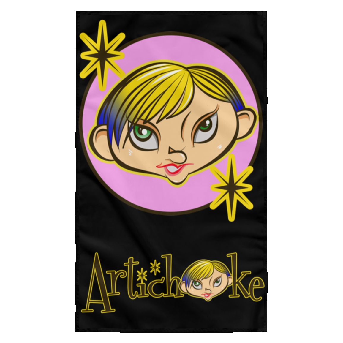ArtichokeUSA Character and Font design #21. Friends, Clients, and People of Earth. Let's Create Your Own Design Today. Wall Flag