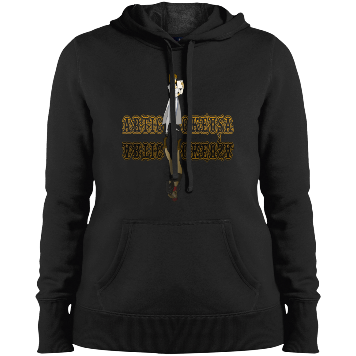 ArtichokeUSA Custom Design. Façade: (Noun) A false appearance that makes someone or something seem more pleasant or better than they really are.  Ladies' Pullover Hooded Sweatshirt