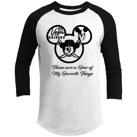 ArtichokeUSA Custom Design. Las Vegas Raiders & Mickey Mouse Mash Up. Fan Art. Parody. Men's 3/4 Raglan Sleeve Shirt