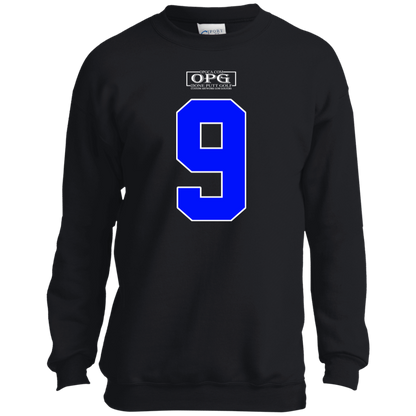 OPG Custom Design #17. Back 9. Youth Crewneck Sweatshirt