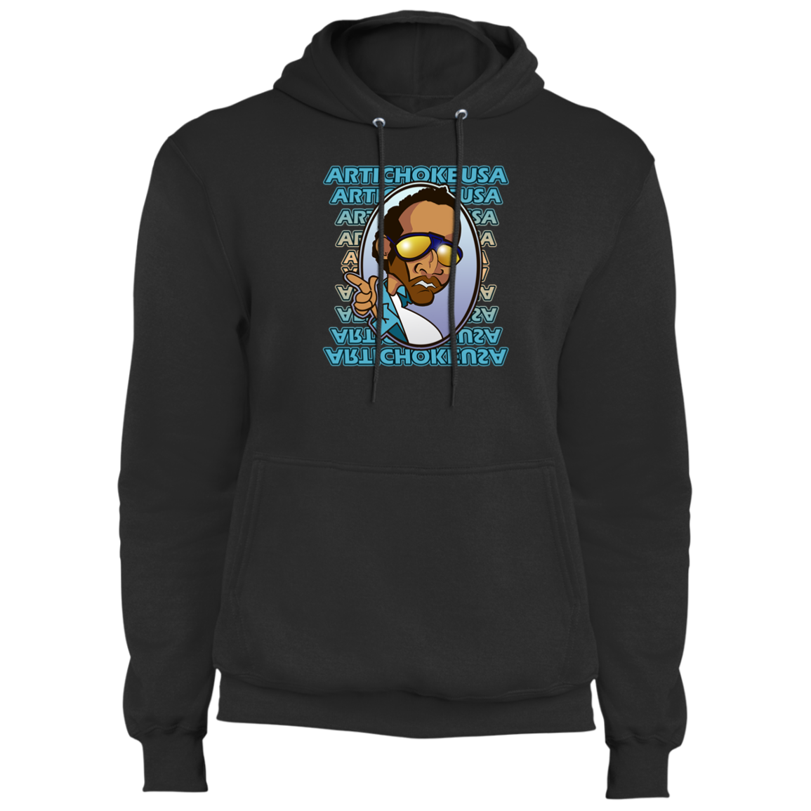 ArtichokeUSA Character and Font design. Let's Create Your Own Team Design Today. My first client Charles. Fleece Pullover Hoodie