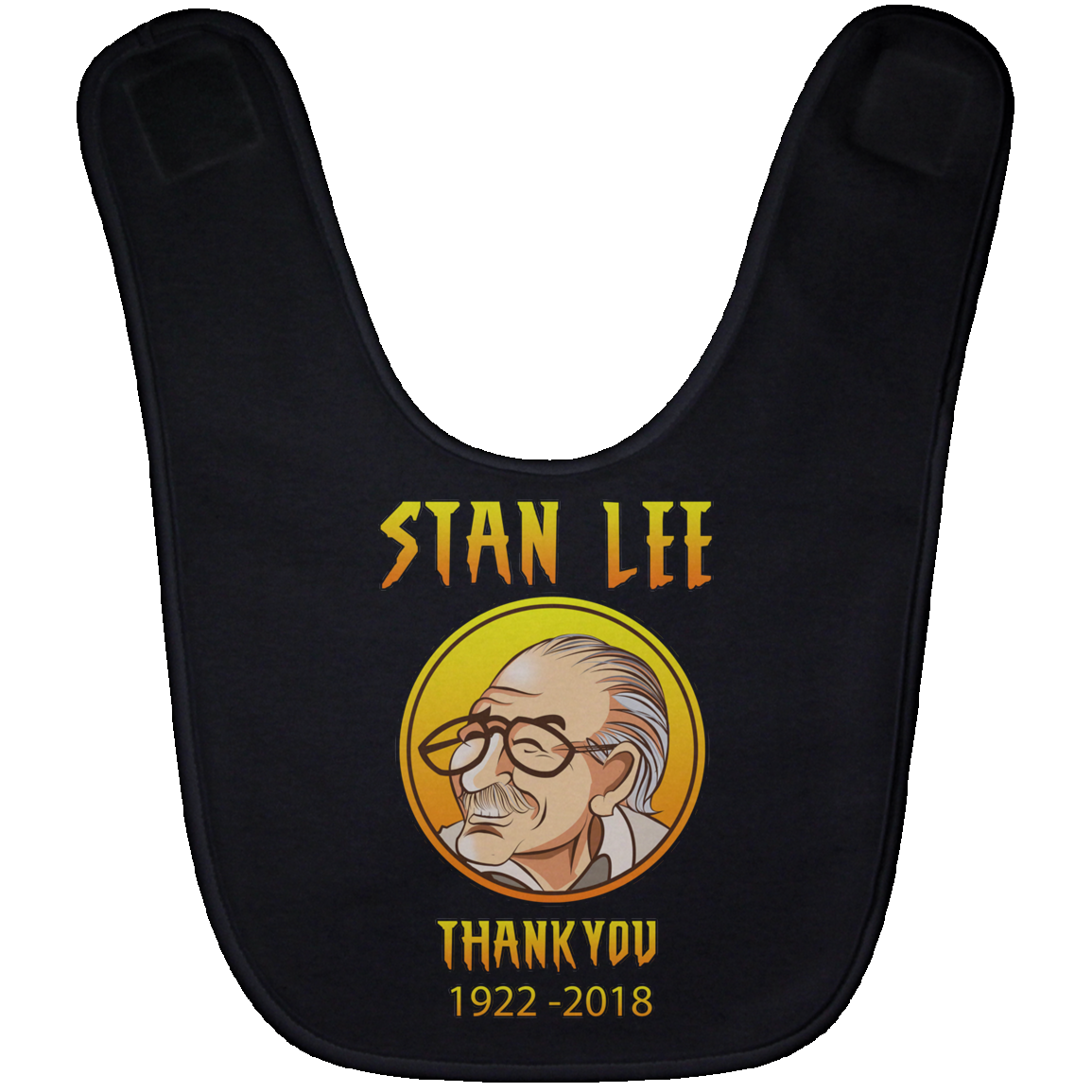 ArtichokeUSA Character and Font design. Stan Lee Thank You Fan Art. Let's Create Your Own Design Today. Baby Bib