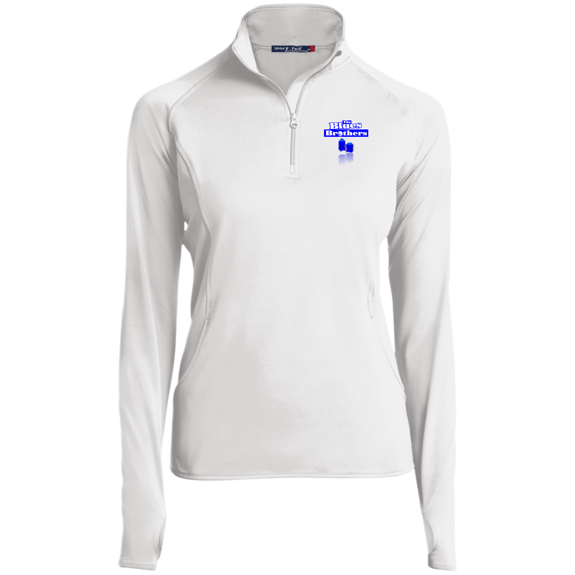 OPG Custom Design #3. Blue Tees Blues Brothers Fan Art. Ladies' 1/2 Zip Performance Pullover