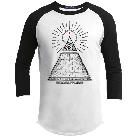 The GHOATS custom design #10. All Seeing Eye. Youth 3/4 Raglan Sleeve Shirt