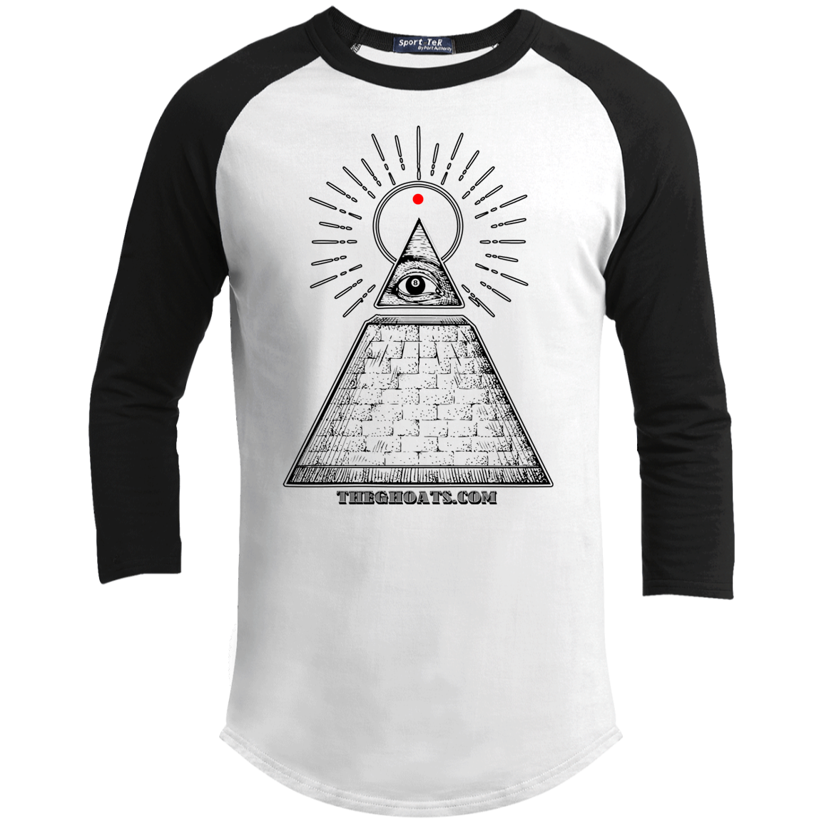 The GHOATS custom design #10. All Seeing Eye. Youth 3/4 Raglan Sleeve Shirt