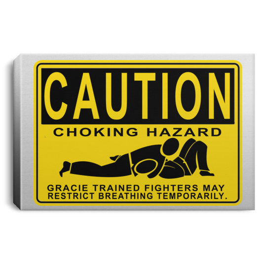 Artichoke Fight Gear Custom Design #3. Gracie Jiu Jitsu Choking Hazard Parody. BJJ. Landscape Canvas .75in Frame